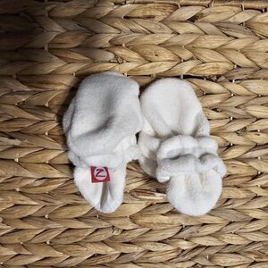 Zutano Soft White Baby Mittens